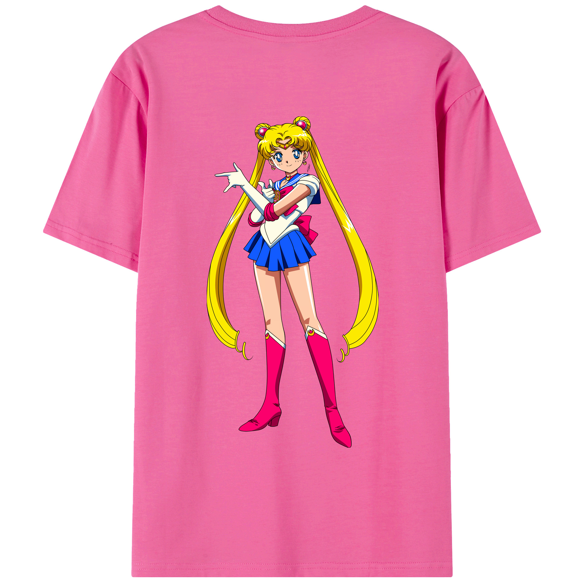 （画像用） 美少女戦士セーラームーン 月野 うさぎ つきの うさぎ Sailor Moon Tsukino Usagi レディース半袖Tシャツ(バックプリント)